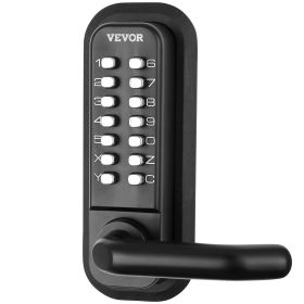 VEVOR Mechanical Keyless Entry Door Lock, 14 Digit Keypad, Double-sided Embedded Outdoor Gate Door Locks Set with Handle and Keypad