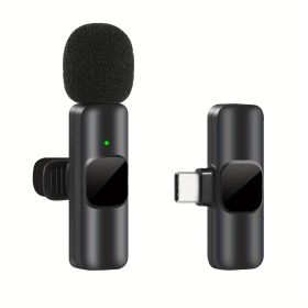 Wireless Lavalier Lapel Microphone For IPhone IPad Professional Wireless Clip Mic - Cordless Omnidirectional Condenser Recording Mic For Intervie (Option: Type C)
