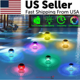 Outdoor Solar LED Floating Light Garden Pond Pool Lamp Rotating RGB Color Change (size: RGB Rotating Colors)