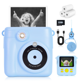 Children's Polaroid Camera, Will Spit Photos Of Children's Camera, Parent-child Interaction Gods, Mini Portable, Birthday Holiday Gift First Choi (Option: Sky Blue)