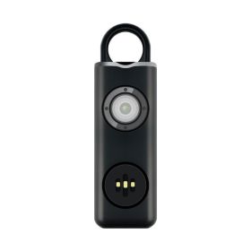 USB Chargeable Personal Safety Alarm Key Chain 130 DB With LED Light For Outdoors (Color: Black)
