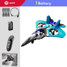 V17 RC Remote Control Airplane Drone 2.4G Gravity Sensing Remote Control Plane Glider Airplane EPP Foam Boy Toys Kids For Gift (Color: Blue 1 Battery, Ships From: China)