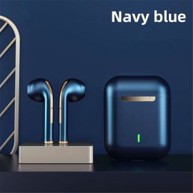 Wireless Earphone Noise Cancelling Headset Bluetooth HD Business Headphone Stereo In-Ear Handsfree Earbuds (Color: Blue1, Ships From: China)