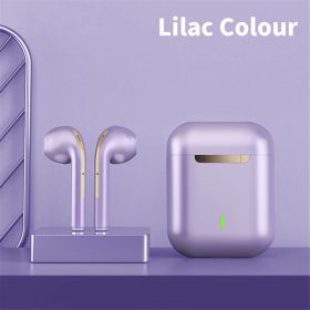 Wireless Earphone Noise Cancelling Headset Bluetooth HD Business Headphone Stereo In-Ear Handsfree Earbuds (Color: Lilac, Ships From: China)