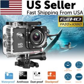 4K Action Sport Waterproof Camera 20 MP Recorder HD 1080P Camcorder Video 170° (Color: Black)