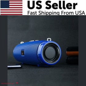 Bluetooth 5.1 Speaker Wireless Waterproof Outdoor Stereo LOUD Bass USB/TF Strap (Speaker Color: Blue)