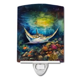 NEW Sting Ray Ceramic Night Light Compact, UL-Certified, Ideal for Bedroom, Bathroom, Nursery, Hallway, Kitchen, 6x4x3, Multicolor (Default: Default)
