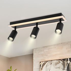 3-Lights LED Track Lighting Fixtures, Flexible Black Ceiling Directional Spot Light (Numbers of Light: 3-Light)