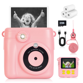 Children's Polaroid Camera, Will Spit Photos Of Children's Camera, Parent-child Interaction Gods, Mini Portable, Birthday Holiday Gift First Choi (Option: Cute Pink)